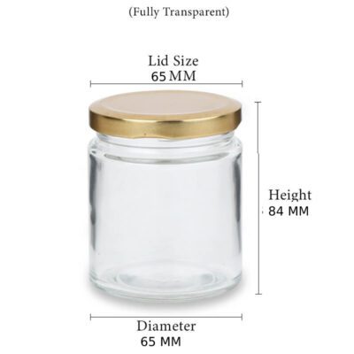 9 pack  200 ML Wide Mouth Short Height Glass Jar With Lid – Fully Transparent