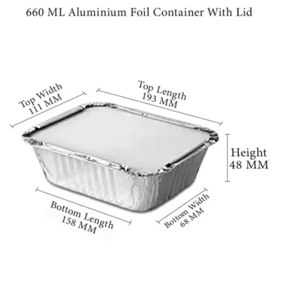 3  pack 660 ML Aluminium Foil Container With Paper Lid