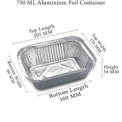 3 pack product-img 750 ML Aluminium Foil Container Without Lid