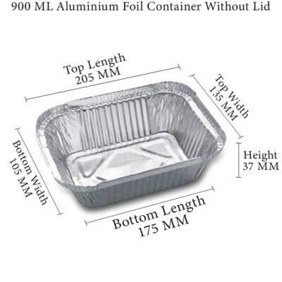 3 pack 900 ML Aluminium Foil Container Without Lid