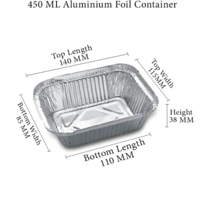 3 pack 450 ML Aluminium Foil Container Without Lid