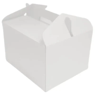 5 pack 3 Ply Corrugated White Kraft Paper Parcel Takeaway Box With Handle (12 X 10 X 8 Inch) Plain And Customized Printing