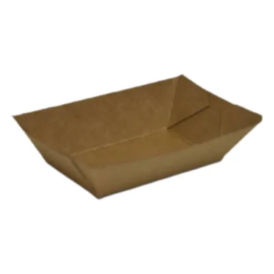 5 pack 2 OZ Brown Virgin Kraft Paper Boat Tray Plain And Customized Printing