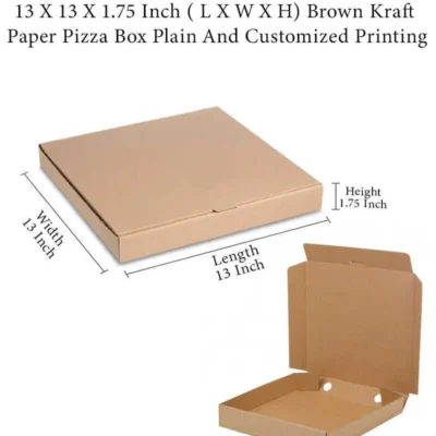 12pack 13 X 13 X 1.75 Inch ( L X W X H) Brown Kraft Paper Pizza Box Plain And Customized Printing