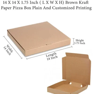 12pack 14 X 14 X 1.75 Inch ( L X W X H) Brown Kraft Paper Pizza Box Plain And Customized Printing