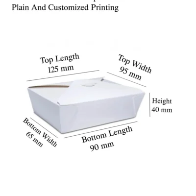 8 pack 300 ML White Kraft Paper Meal Box Center Lock Plain And Customized Printing